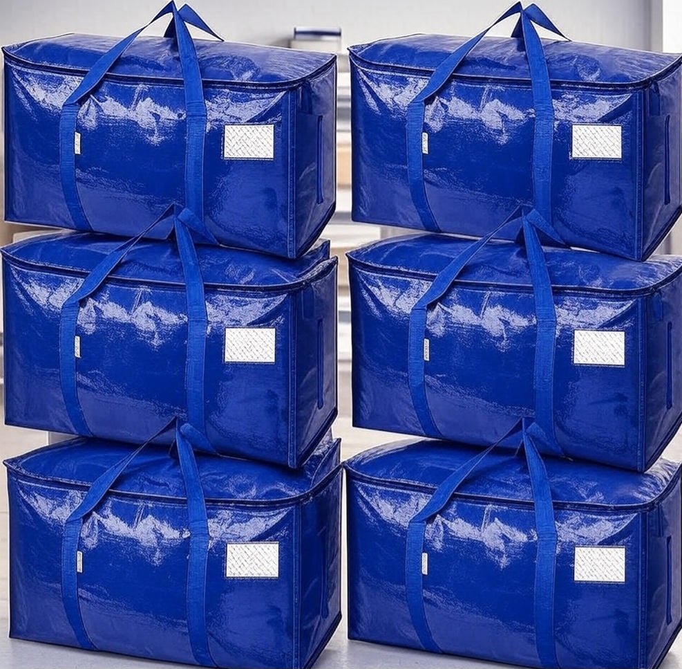Large Moving Bag 6 Pack-TICONN-with-Strong-Zippers-&-Handles